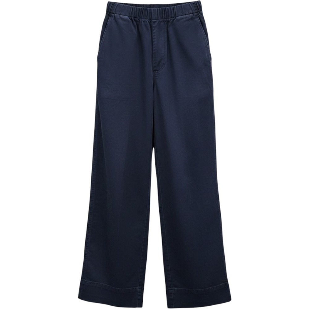 J.Crew Re-Imagined Navy Blue Wide Leg Elastic Waist Chino Pants Pull-on Womens M